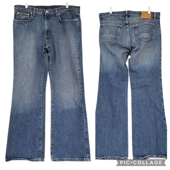 Ralph Lauren Polo Blue Jeans Women Size 16x32 Kelly Straight Leg 5 Pocket Unisex - Picture 1 of 8